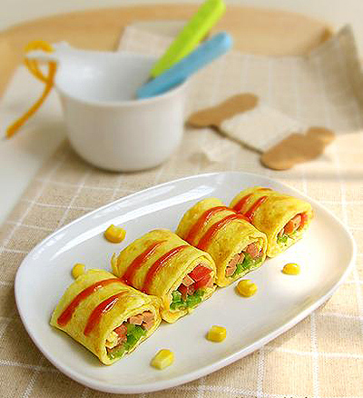 Trứng cuộn ngô - dinh dưỡng cho bữa sáng - Hình 1
