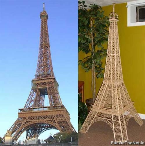Cách làm tháp Eiffel bằng tăm tre đơn giản có bản vẽ