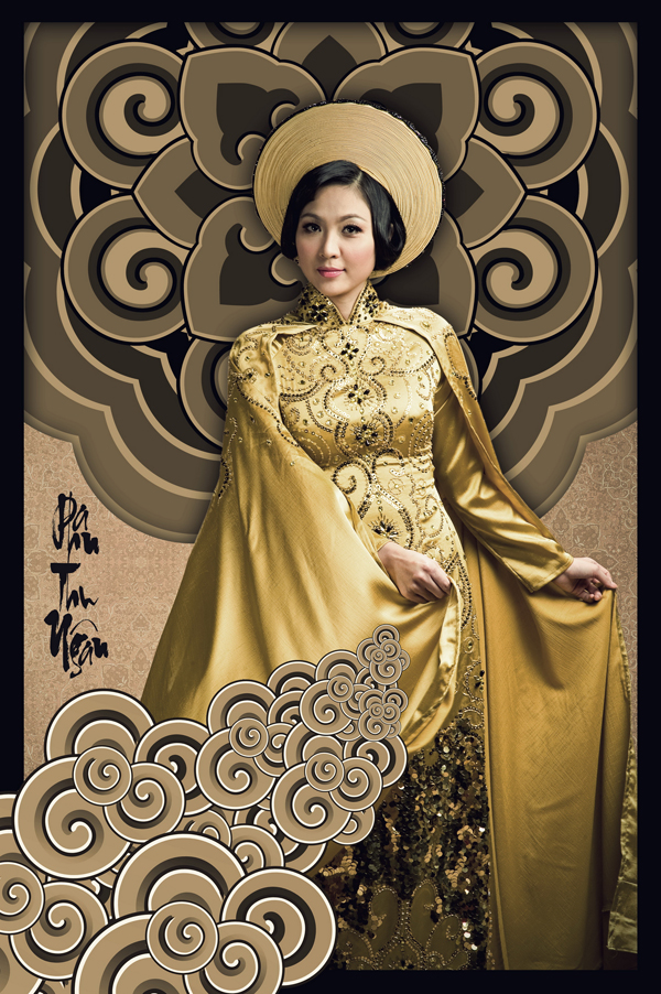 Phan Thu Ngân đón Tết với áo dài rồng - Hình 8