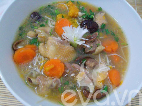 [Chế biến] - Đùi gà hầm nấm và bí đỏ - Hình 12