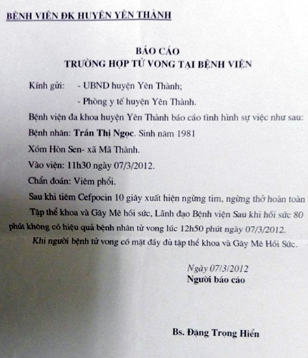 Bệnh viện huyện Yên Thành sai quy trình - Hình 2