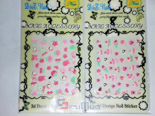 Combo 4 bộ gồm 120 hình dán móng tay nghệ thuật cao cấp nail 3D giá chỉ có 49.000đ, nhiều màu sắc và hình dáng ngộ nghĩnh, đáng yêu. - Hình 7
