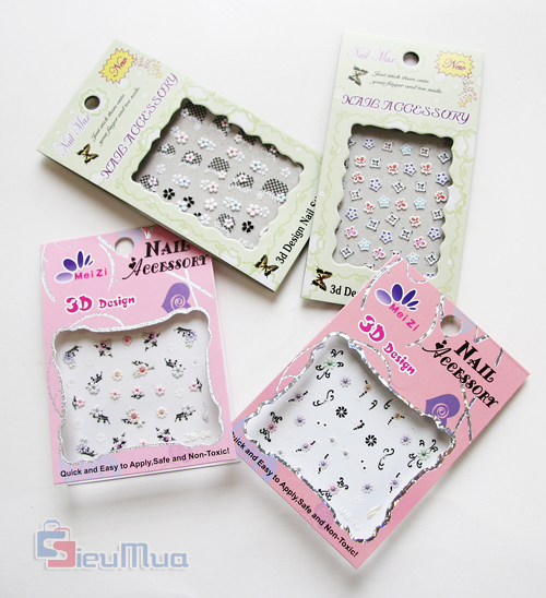 Combo 4 bộ gồm 120 hình dán móng tay nghệ thuật cao cấp nail 3D giá chỉ có 49.000đ, nhiều màu sắc và hình dáng ngộ nghĩnh, đáng yêu. - Hình 6