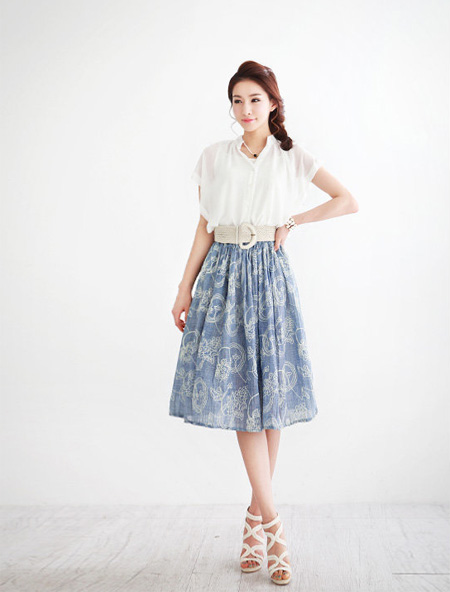 Duyên dáng với chân váy màu pastel - Hình 6
