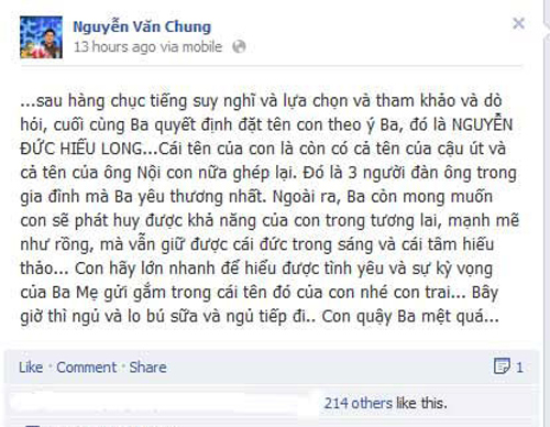 Nhạc sĩ Nguyễn Văn Chung đón con yêu chào đời - Hình 3