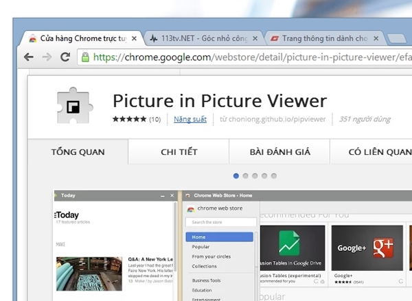 Kích hoạt cửa sổ thu nhỏ ngay trong cửa sổ duyệt chính của Google Chrome - Hình 3
