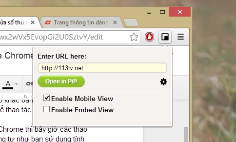 Kích hoạt cửa sổ thu nhỏ ngay trong cửa sổ duyệt chính của Google Chrome - Hình 6