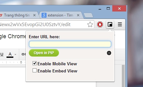 Kích hoạt cửa sổ thu nhỏ ngay trong cửa sổ duyệt chính của Google Chrome - Hình 4