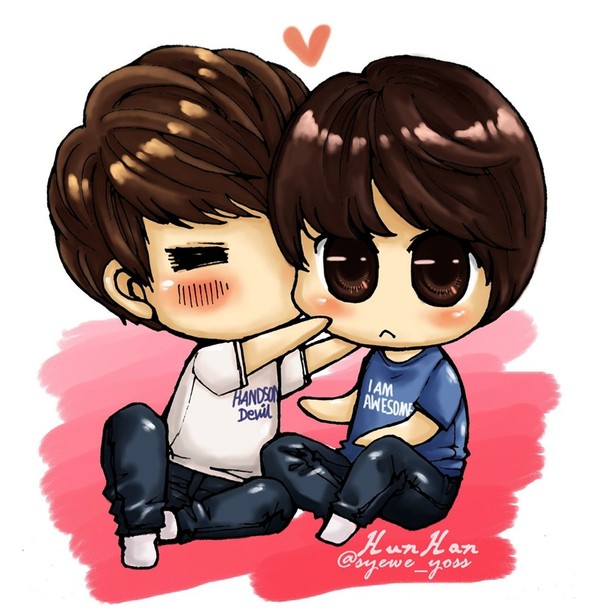 Ngất ngây loạt ảnh chibi của các cặp đôi thần tượng Nam xứ Hàn - Hình 27