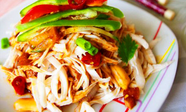 [Chế biến] - Gà xé phay trộn lê - Hình 4