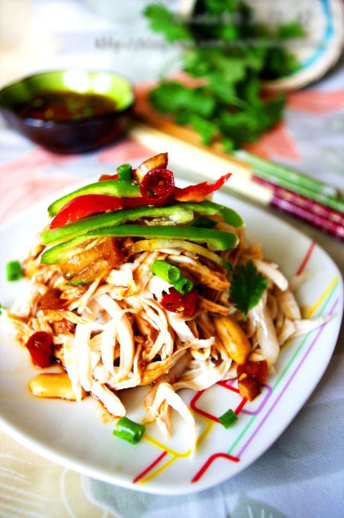 [Chế biến] - Gà xé phay trộn lê - Hình 1