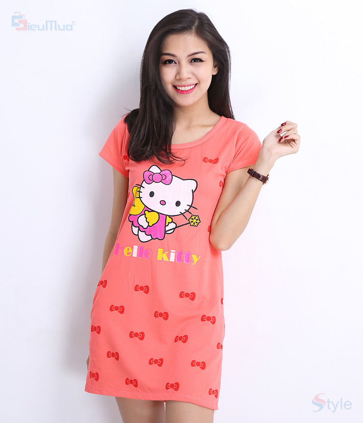 Váy Ngủ Hoạt Hình Hello Kitty  MS90  GS60   Cực Vip