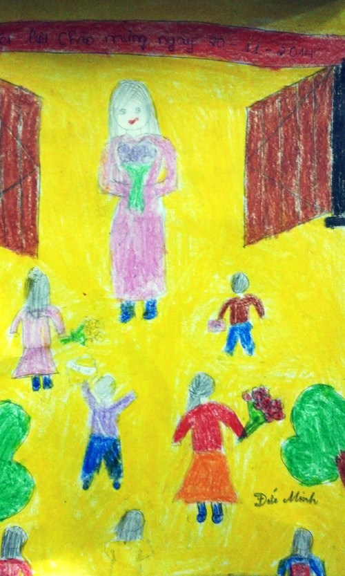 Ngộ nghĩnh bức tranh vẽ cô giáo của học sinh lớp 1 - Học hành - Việt Giải  Trí