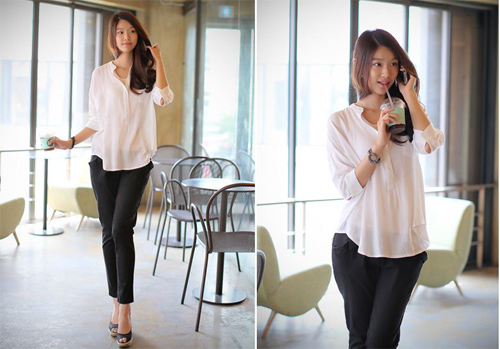 Đẹp lạ ở công sở với sơ mi dáng rộng - Hình 2