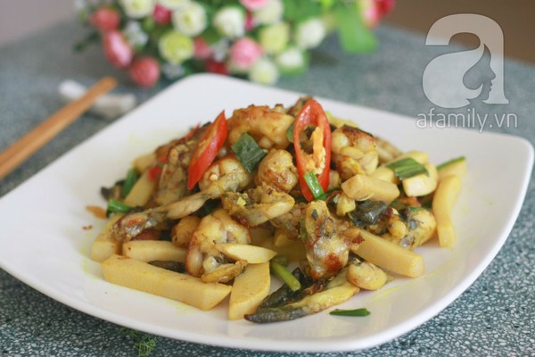 [Chế biến] - Ếch xào măng - Hình 1