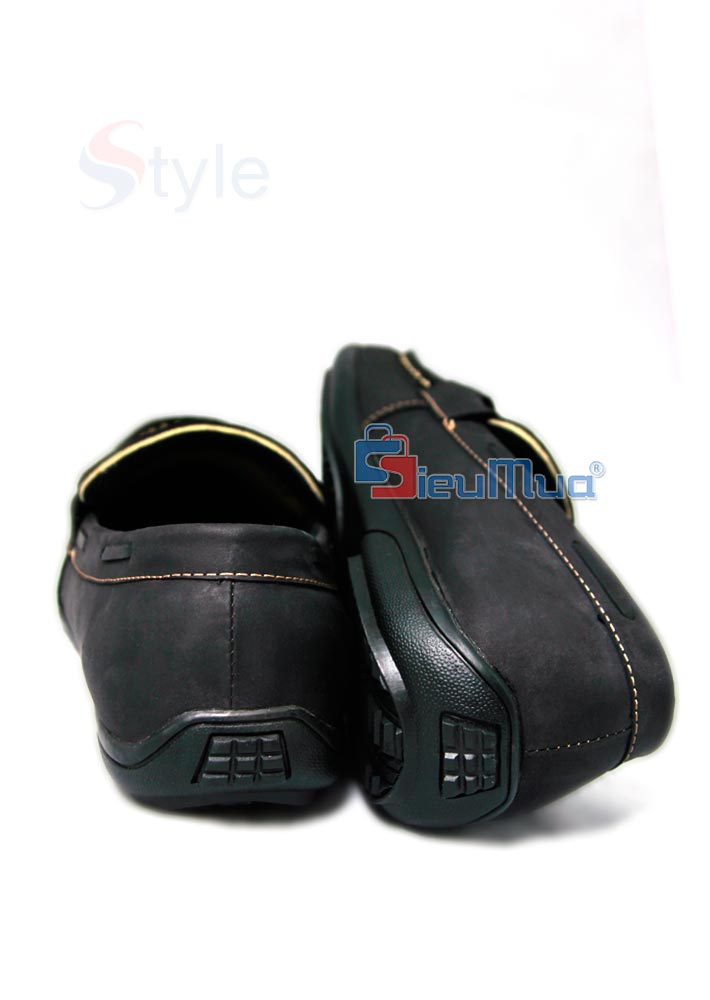 Giày mọi nam da lộn màu đen - Hình 3