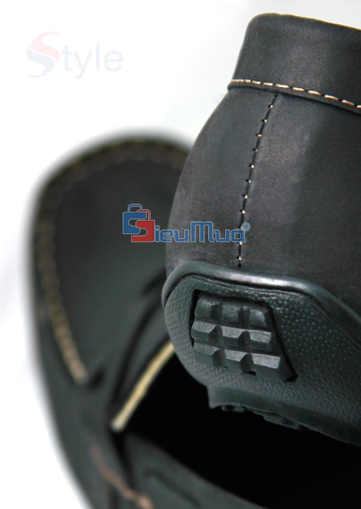 Giày mọi nam da lộn màu đen - Hình 4