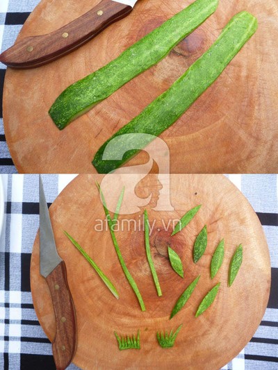 5 kiểu trang trí đĩa ăn cực đẹp từ 2 cách cắt tỉa dưa leo cà rốt - Hình 4