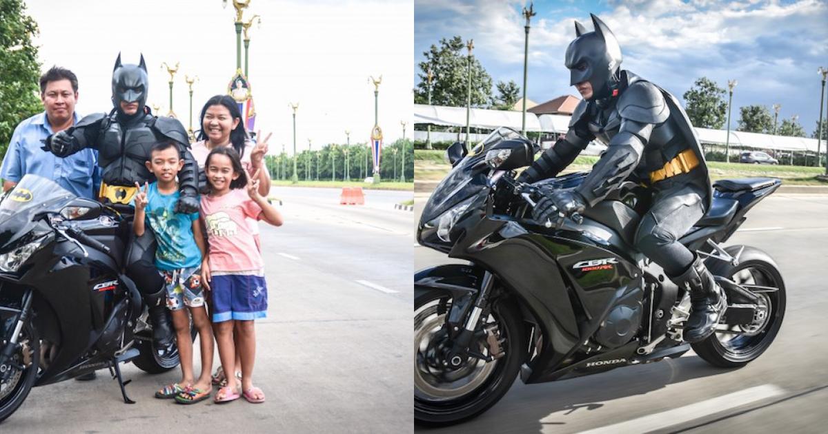 Siêu anh hùng Batman chạy môtô CBR1000RR đi từ thiện - Xe - Việt Giải Trí