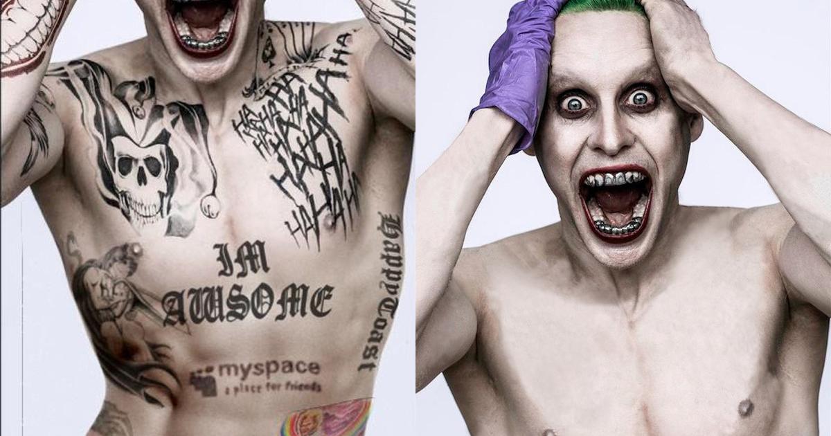 Get a detailed look at Jared Letos Joker tattoos for Suicide Squad   Batman News