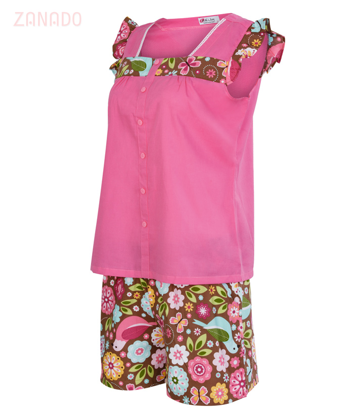 Bộ đồ cotton Quế Lâm cổ vuông phối ren 326006 SID50167 - Hình 3