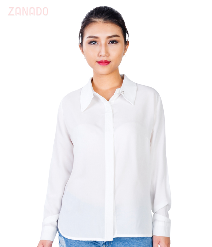 Áo sơ mi nữ cổ nút xinh xắn SID42904 - Hình 1