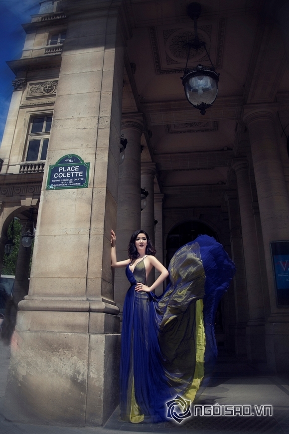 Hoa hậu Giáng My khoe vòng một căng tròn mướt mắt trên phố Paris - Hình 3