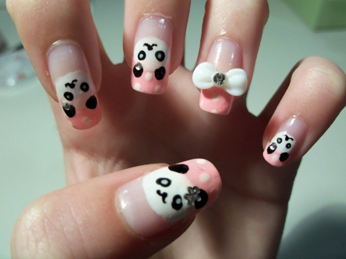 Cách vẽ nail gấu Panda - Hình 1