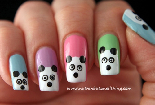 Cách vẽ nail gấu Panda - Hình 4