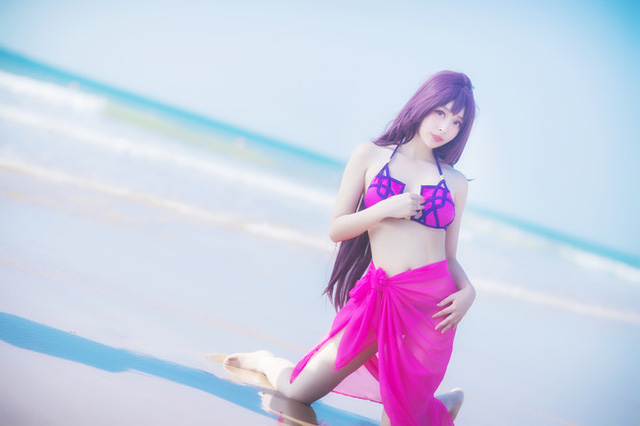 Cosplay Fate/Grand Order cực dịu dàng và nữ tính ngoài bãi biển - Hình 8