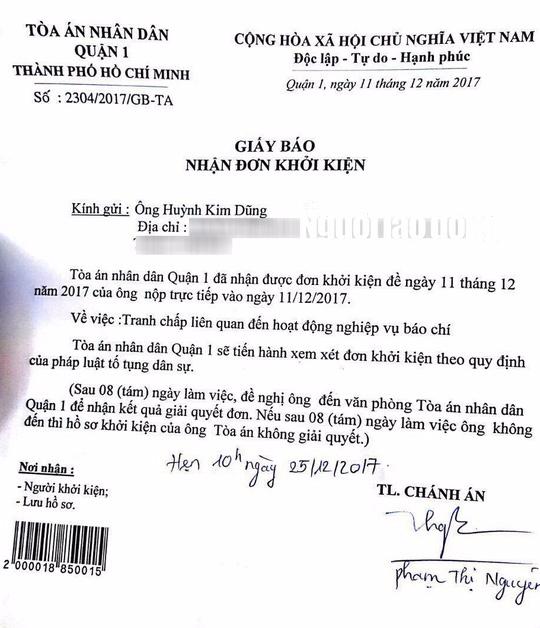 Đơn kiện chương trình Sau ánh hào quang của nghệ sĩ Duy Phương đã được gửi đến tòa án - Hình 1