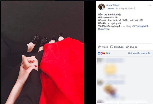 Phan Thành nắm chặt tay, gửi lời ngọt ngào đến tình mới sau thời gian ồn ào - Hình 1