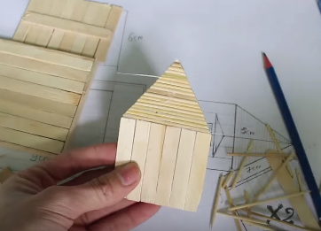 Cách làm mô hình nhà đơn giản bằng que kem gỗ - Hình 14