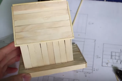 Cách làm mô hình nhà đơn giản bằng que kem gỗ - Hình 23