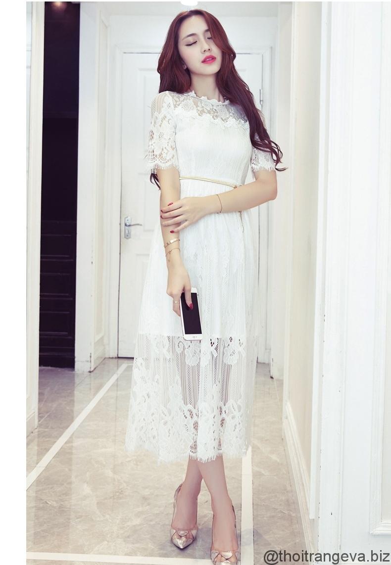 Váy trắng tiểu thư  9 mẫu trắng đẹp lung linh của Sao Hàn