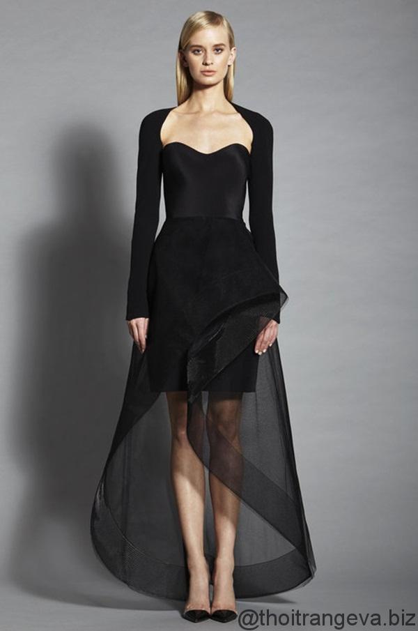 Đầm váy dạ hội sang trọng màu đen DH047