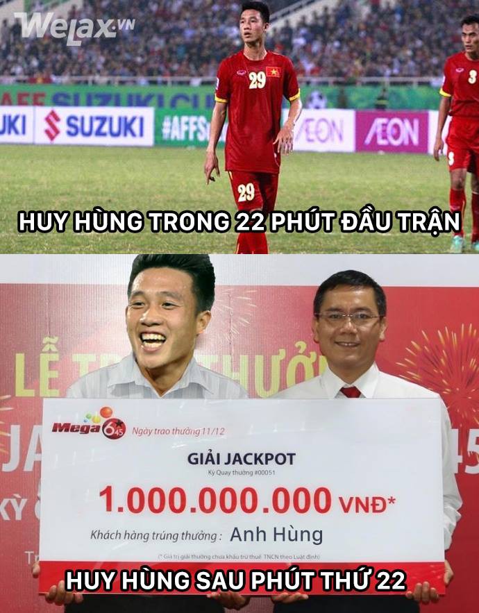 Ảnh chế: Không mua Vietlott nhưng Huy Hùng chính là người trúng vé số với 1 tỷ đồng rơi vào đầu - Hình 1