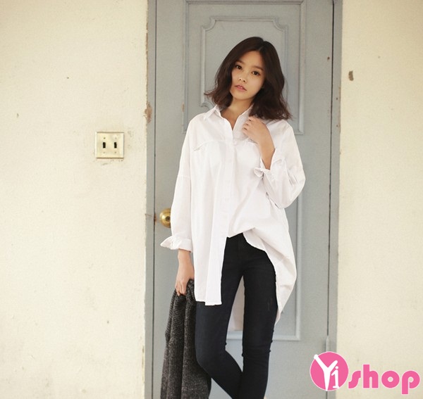 Ao Sơ Mi Nữ Trắng Dai Tay đẹp Thanh Lịch Trẻ Trung Thời Trang Việt Giải Tri