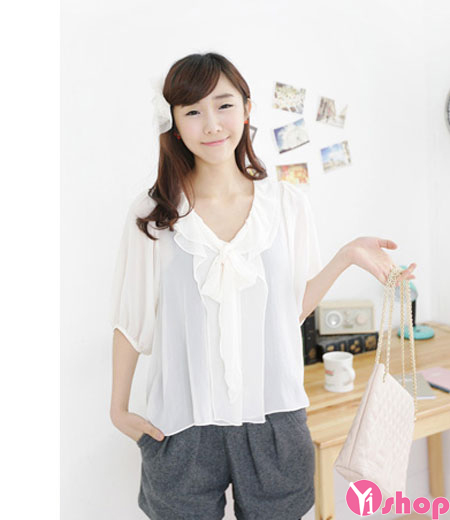 Áo sơ mi nữ vải voan công sở đẹp năng động cá tính - Hình 10