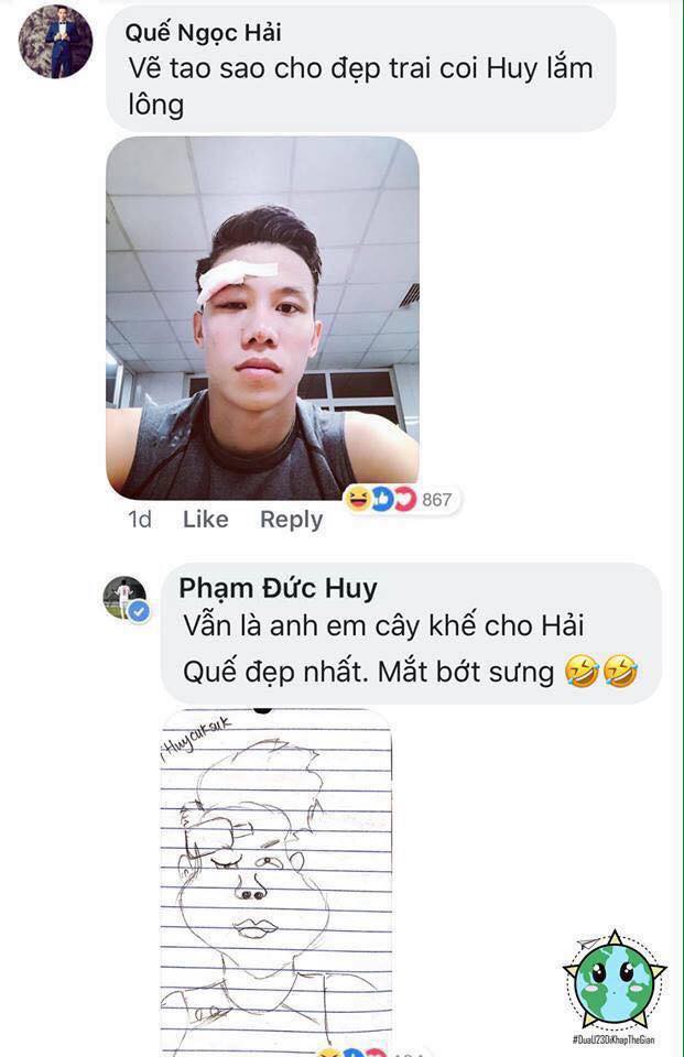 Cười ngặt nghẽo với loạt ảnh Đức Huy trổ tài vẽ đồng đội, trông ai cũng ngã cây y như tranh biếm họa - Hình 12