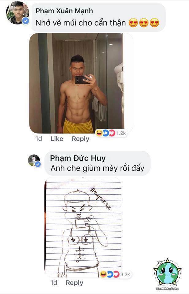 Cười ngặt nghẽo với loạt ảnh Đức Huy trổ tài vẽ đồng đội, trông ai cũng ngã cây y như tranh biếm họa - Hình 15