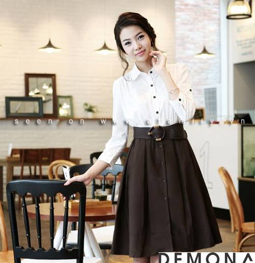 Mặc đẹp mỗi ngày với chân váy xòe công sở kiểu hàn quốc - Hình 17
