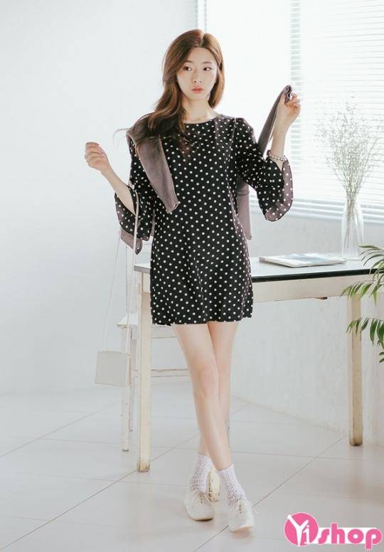 Thiết kế đầm chấm bi đẹp đốn tim nàng công sở - Hình 3