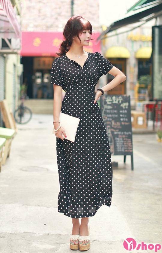 Thiết kế đầm chấm bi đẹp đốn tim nàng công sở - Hình 2