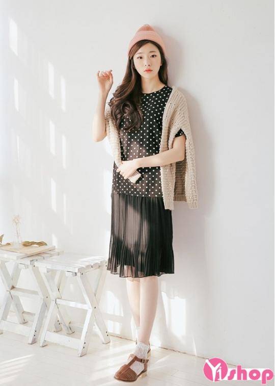 Thiết kế đầm chấm bi đẹp đốn tim nàng công sở - Hình 4
