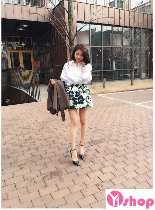 Chân váy đầm họa tiết đẹp bắt mắt kiểu Hàn Quốc năng động rạng rỡ - Hình 1