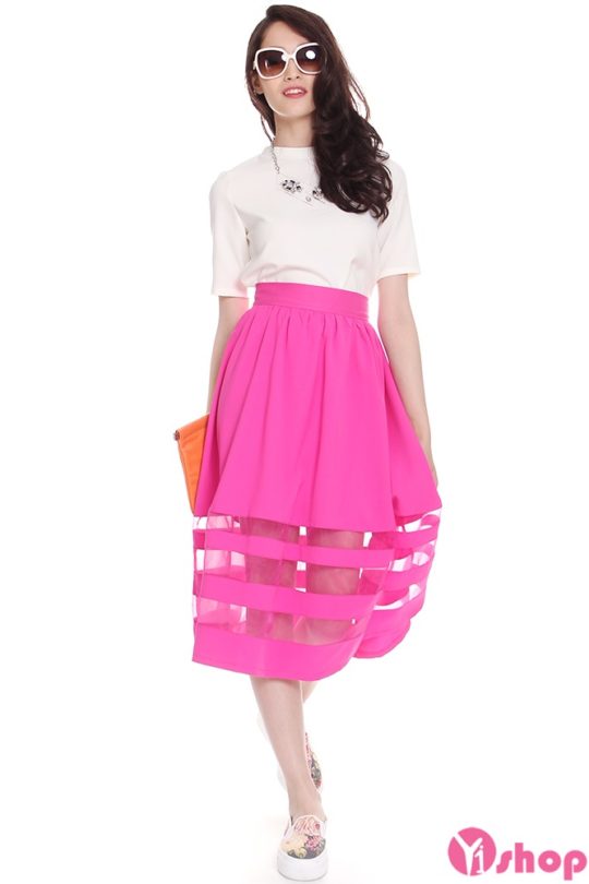 Chân váy hồng kết hợp với áo màu gì đẹp nhất