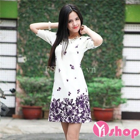 21/V025/01/VÁY SUÔNG, TAY CHỜM, HOA HỒNG ĐEN Zen Fashion