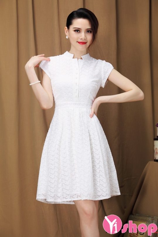 Váy trắng dự tiệc dễ thương đầm dáng xòe tiểu thư công chúa tay phồng cổ  vuông xinh đẹp XUKA DRESS MT 040 - Tìm Voucher