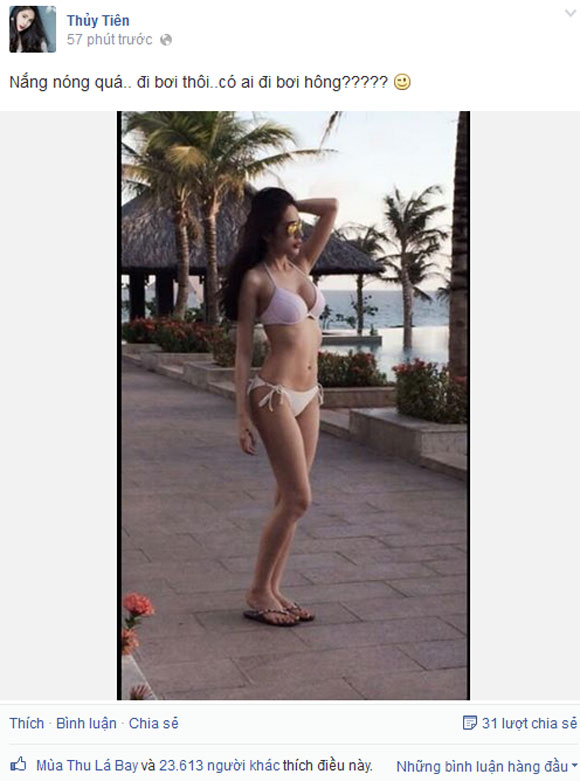 Thủy Tiên nóng bỏng với ảnh bikini khi cùng Công Vinh đi nghỉ mát - Hình 3